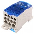 Blok rozdzielczy modułowy SPLIT 400A Listwa łączeniowa 1x12 na szynę DIN TH35 (1x 185mm2 + 2x 35mm2 + 5x 16mm2 + 4x 10mm2) PAWBOL