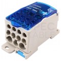 Blok rozdzielczy modułowy SPLIT 500A Listwa łączeniowa 1x12 na szynę DIN TH35 (1x 4x 15mm2 + 2x 35mm2 + 5x 16mm2 + 4x 10mm2) PAWBOL
