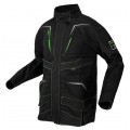Bluza, kurtka robocza wzmocnienia na łokciach PREMIUM PRO czarna z neonowo-zielonymi przeszyciami rozmiar S/48 NEO 81-214-S