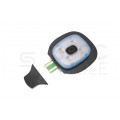 Czapka robocza zimowa, jesienna z latarką LED 180lm IP43 granatowo-szaro-zielona 100% akryl Premium NEO 81-630