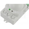 Czujnik ruchu mikrofalowy radarowy, detektor natynkowy 1200W 230V 360st. o zasięgu działania 1-8m biały ORNO