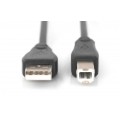 DIGITUS Kabel drukarkowy USB 2.0 A / B (wtyk / wtyk) czarny 1,8m