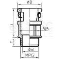 Dławnica poliamidowa do rury ochronnej M16 IP66 SFD 16M/9 ERGOM