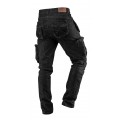 Długie spodnie monterskie, robocze 5-kieszeniowe DENIM jeansowe czarne rozmiar M/50 NEO 81-233-M