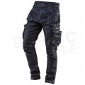 Długie spodnie monterskie, robocze 5-kieszeniowe DENIM jeansowe rozmiar L/52 NEO 81-229-L