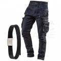 Długie spodnie monterskie, robocze 5-kieszeniowe DENIM jeansowe rozmiar XXL/56 + pasek NEO 81-229-XXL + 81-900