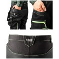 Długie spodnie monterskie, robocze wzmocniane na kolanach czarne z neonowo-zielonymi przeszyciami PREMIUM PRO rozmiar M/50 NEO 81-234-M