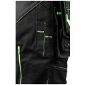 Długie spodnie monterskie, robocze wzmocniane na kolanach czarne z neonowo-zielonymi przeszyciami PREMIUM PRO rozmiar S/48 NEO 81-234-S
