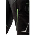 Długie spodnie monterskie, robocze wzmocniane na kolanach czarne z neonowo-zielonymi przeszyciami PREMIUM PRO rozmiar S/48 NEO 81-234-S