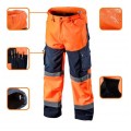 Długie spodnie ocieplane odblaskowe ostrzegawcze, pomarańczowe SOFTSHELL robocze rozmiar XL/56 NEO 81-565-XL
