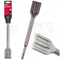Dłuto SDS-Plus do betonu 40x250mm samoostrzące szerokie z uchwytem SDS+ MILWAUKEE do płytek, betonu, kamienia, cegły itp.