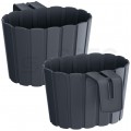 Doniczka balkonowa Boardee Hook, donica antracytowa 2,2L z uchwytami 212x194x130mm Prosperplast
