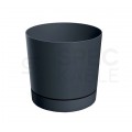 Doniczka Tubo P, donica antracytowa z podstawką 8L śred. 239mm x 231mm Prosperplast