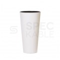 Doniczka Tubus Slim Shine, donica biała połysk z wkładem 15,6L śred. 250mm x 476mm Prosperplast