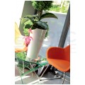 Doniczka Tubus Slim Shine, donica biała połysk z wkładem 15,6L śred. 250mm x 476mm Prosperplast