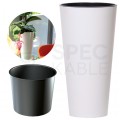 Doniczka Tubus Slim Shine, donica biała połysk z wkładem 15,6L śred. 250mm x 476mm Prosperplast