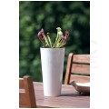 Doniczka Tubus Slim Shine, donica biała połysk z wkładem 15,6L śred. 250mm x 476mm Prosperplast