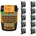 Drukarka etykiet DYMO Rhino 4200 dla elektryka, instalatora, przemysłu [s0955990] + 10 taśm DYMO IND 12mm x 5,5m (biała / czarny nadruk) [18444]