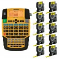Drukarka etykiet DYMO Rhino 4200 dla elektryka, instalatora, przemysłu [s0955990] + 10 taśm DYMO IND 12mm x 5,5m (żółta / czarny nadruk) [18432]