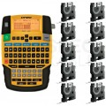 Drukarka etykiet DYMO Rhino 4200 dla elektryka, instalatora, przemysłu [s0955990] + 10 taśm DYMO IND 9mm x 1,5m (biała / czarny nadruk) [18053]