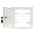 Drzwiczki rewizyjne 15x15 metalowe białe 150x150mm, z zamkiem
