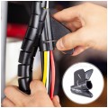 Elastyczny organizer biurkowy typu CABLEZIP maskownica do kabli i przewodów 2,6m 20mm czarny
