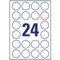 Etykiety plomby zabezpieczające okrągłe śred. 40mm białe poliestrowe (480 etykiet na 20 arkuszach A4) AVERY Zweckform L6112-20