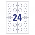 Etykiety tabliczki inspekcyjne okrągłe śred. 30,0mm białe poliestrowe plomby zabezpieczające (240 etykiet na 10 arkuszach) AVERY Zweckform L7806-10