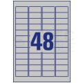 Etykiety znamionowe 45,7x21,2mm srebrne poliestrowe Heavy Duty przemysłowe uniwersalne (384 etykiet na 8 arkuszach A4) AVERY Zweckform L6009-8