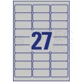 Etykiety znamionowe 63,5x29,6mm srebrne poliestrowe Heavy Duty przemysłowe uniwersalne (216 etykiet na 8 arkuszach A4) AVERY Zweckform L6011-8