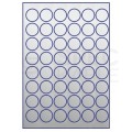 Etykiety znamionowe okrągłe śred. 30,0mm srebrne poliestrowe Heavy Duty przemysłowe uniwersalne (960 etykiet na 20 arkuszach A4) AVERY Zweckform L6129-20