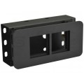 Gniazdo blatowe puste 4M 2x 45x45 czarne na moduły Mediabox