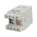 Gniazdo internetowe 1x RJ45 UTP kat.5e nieekranowane moduł 1M 22,5x45 biały DataGate+ Molex