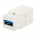 Gniazdo komputerowe USB 3.0 A / A moduł typu keystone biały Mediabox