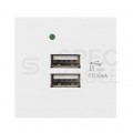 Gniazdo ładowarka 2x USB 5V DC / 2,1A moduł 2M 45x45 biały LANBERG