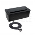 Gniazdo meblowe blatowe 2x2P+Z 16A 230V + 1xUSB A + 1xUSB C 2,1A 5V + RJ45 + HDMI 2.0 3m czarny KOMBI BOX
