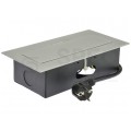 Gniazdo meblowe chowane w blat BASIC potrójne 3x [2P+Z] 10A metalowe srebrne z przewodem 1,5m ORNO