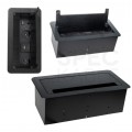 Gniazdo meblowe chowane w blat INBOX czarne podwójne 2x [2P+Z] 16A + gniazdo ładowania USB A + USB C (5V / 2,1A) + port RJ45 + port HDMI 2.0 z przewodem 1,5m