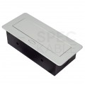 Gniazdo meblowe chowane w blat podwójne 2x [2P+Z] 10A + gniazdo ładowania 2x USB A (5V / 2,1A) metalowe srebrne z przewodem 1,5m ADELID