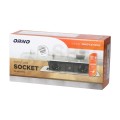 Gniazdo meblowe chowane w blat podwójne 2x [2P+Z] 16A + gniazdo ładowania 2x USB A (5V / 2,1A) metalowe mosiądz ORNO