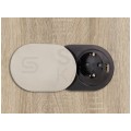 Gniazdo meblowe chowane w blat SLIDE BOX okrągłe aluminiowe pojedyncze 1x [2P+Z] Schuko 16A + gniazdo ładowania 1x USB A (5V / 2,4A)