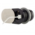 Gniazdo meblowe chowane w blat SLIDE BOX okrągłe aluminiowe pojedyncze 1x [2P+Z] Schuko 16A + gniazdo ładowania 1x USB A (5V / 2,4A)
