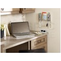 Gniazdo meblowe narożne CORNER BOX szare podwójne 2x [2P+Z] Schuko 16A z przewodem 0,5m