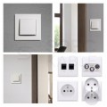 Gniazdo multimedialne SIMON 10 antenowe SAT typ F + komputerowe LAN RJ45 kat.5e czarne matowe Kontakt Simon CASFRJ455.01/49