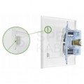 Gniazdo multimedialne SIMON 10 antenowe SAT typ F + komputerowe LAN RJ45 kat.5e czarne matowe Kontakt Simon CASFRJ455.01/49