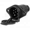 Gniazdo naczepowe typu N (czarne) 7-pin 24V plastikowe AMIO