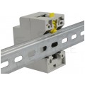 Gniazdo prądowe [2P+Z] 230V 16A na szynę DIN TH35 szare PAWBOL