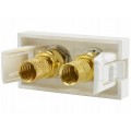 Gniazdo RTV IEC męskie + żeńskie gold moduł 1M 22,5x45 biały Mediabox