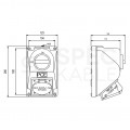 Gniazdo siłowe z klapką i wyłącznikiem [5p] 32A 400V stałe IP44 COMBO-POL PCE
