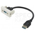 Gniazdo USB 2.0 z przewodem 15cm moduł 1M 22,5x45 biały Mediabox